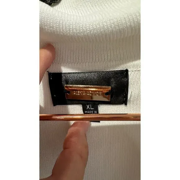 ALEXIA ADMOR White Colorblock Contrast Trim Pearly Buttons Odette Dress sz XL - Picture 8 of 16